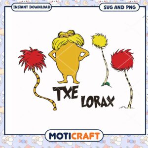 Lorax character design for crafts, instant download SVG and PNG
