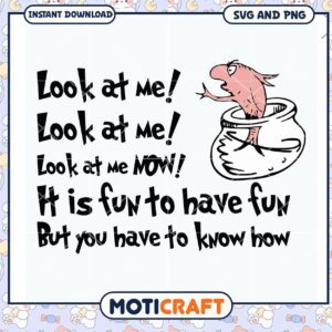 Look at me now, fun fish design for instant download SVG PNG