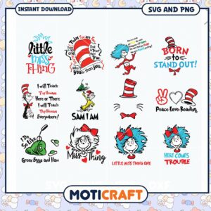 Little Miss Thing SVG Bundle, Fun Reading and Learning Designs