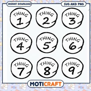 Instant Download SVG and PNG of Numbered Circles, Great for Crafts