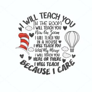 I will teach you with love and care, creative teaching design SVG