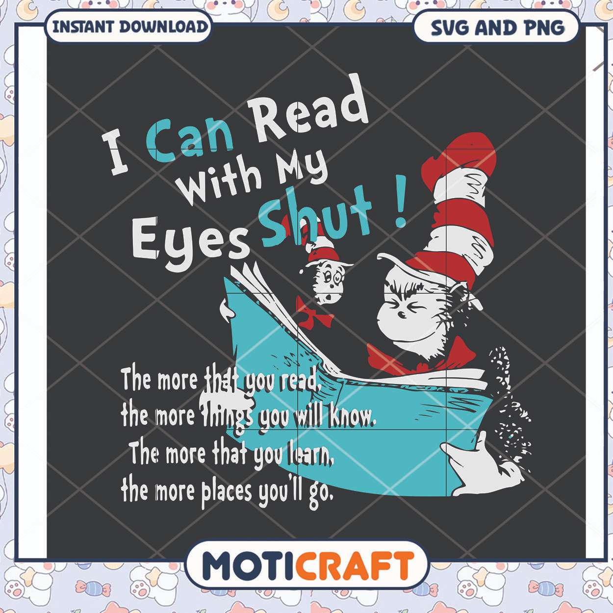 I Can Read With My Eyes Shut SVG Design, Fun Reading Quote Decor I Can Read With My Eyes Shut SVG Design, Fun Reading Quote Decor
