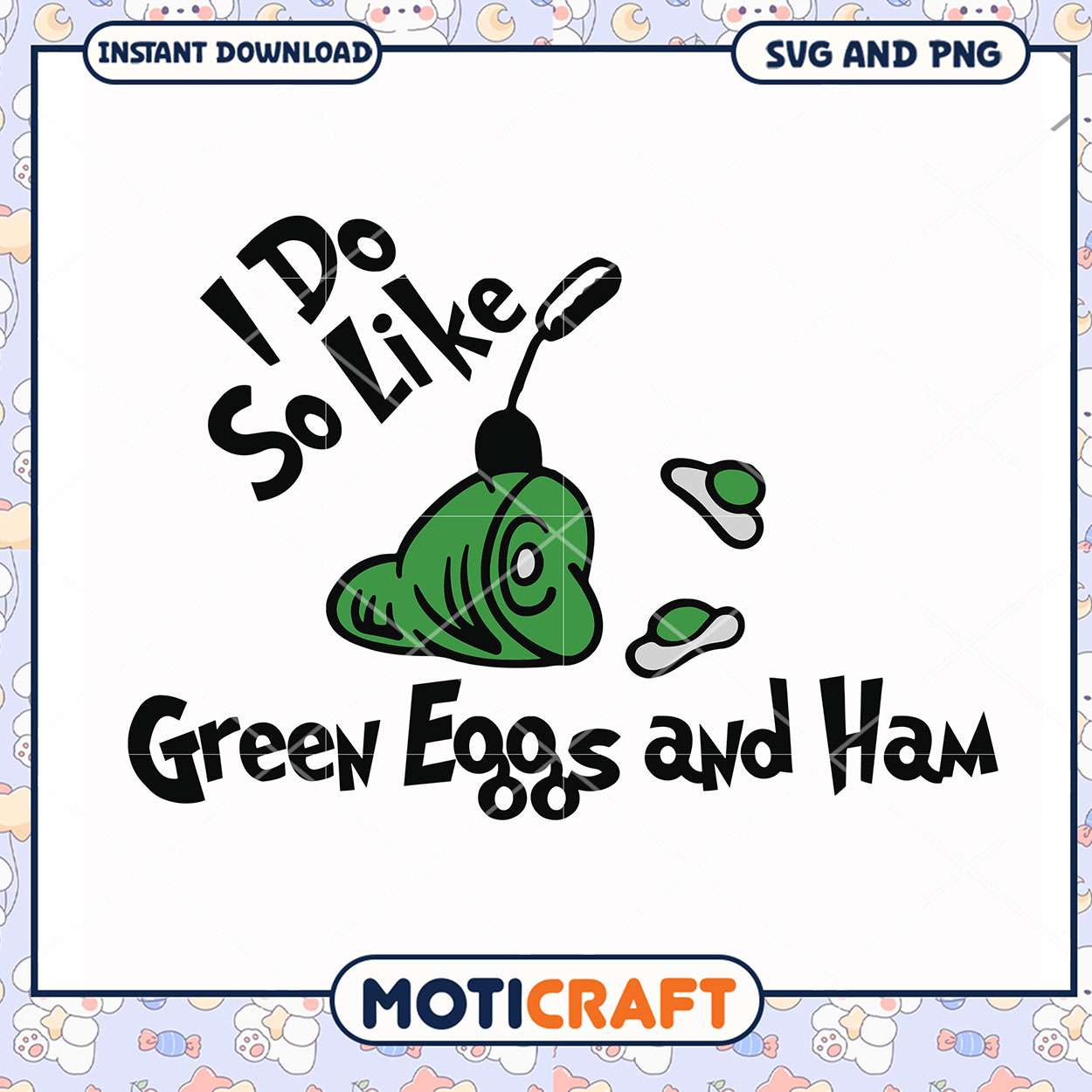 Green Eggs and Ham design, perfect for fun kitchen decor Green Eggs and Ham design, perfect for fun kitchen decor