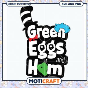 Green Eggs and Ham design for festive occasions, instant download SVG
