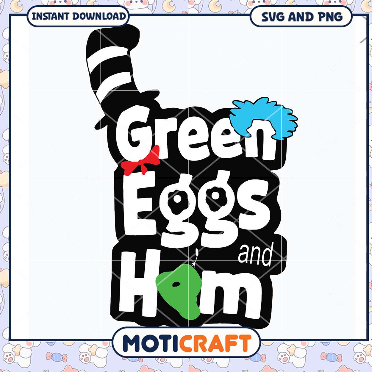Green Eggs and Ham design for festive occasions, instant download SVG Green Eggs and Ham design for festive occasions, instant download SVG