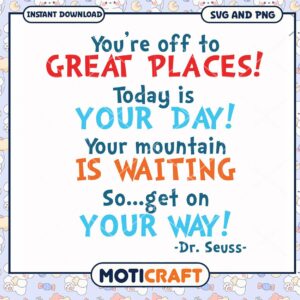 Great Places Quote Design for Instant Download, Motivational SVG Art