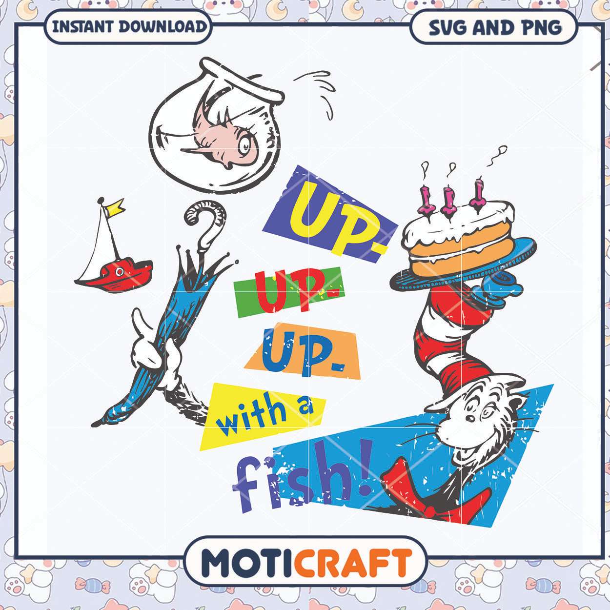 Fun Cat in the Hat Design for Kids, Perfect for Crafts and Decor Fun Cat in the Hat Design for Kids, Perfect for Crafts and Decor