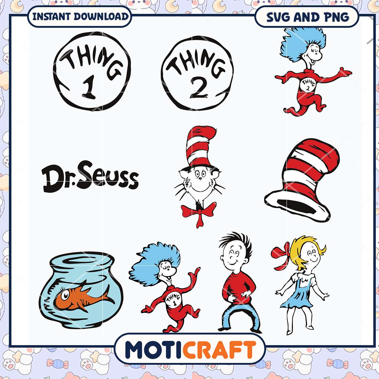 Dr Seuss themed SVG and PNG characters for fun projects, instant download available Dr Seuss themed SVG and PNG characters for fun projects, instant download available
