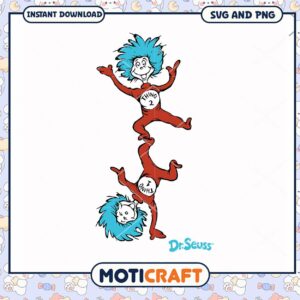 Dr Seuss Thing 1 and Thing 2 SVG download for crafts, fun designs for kids