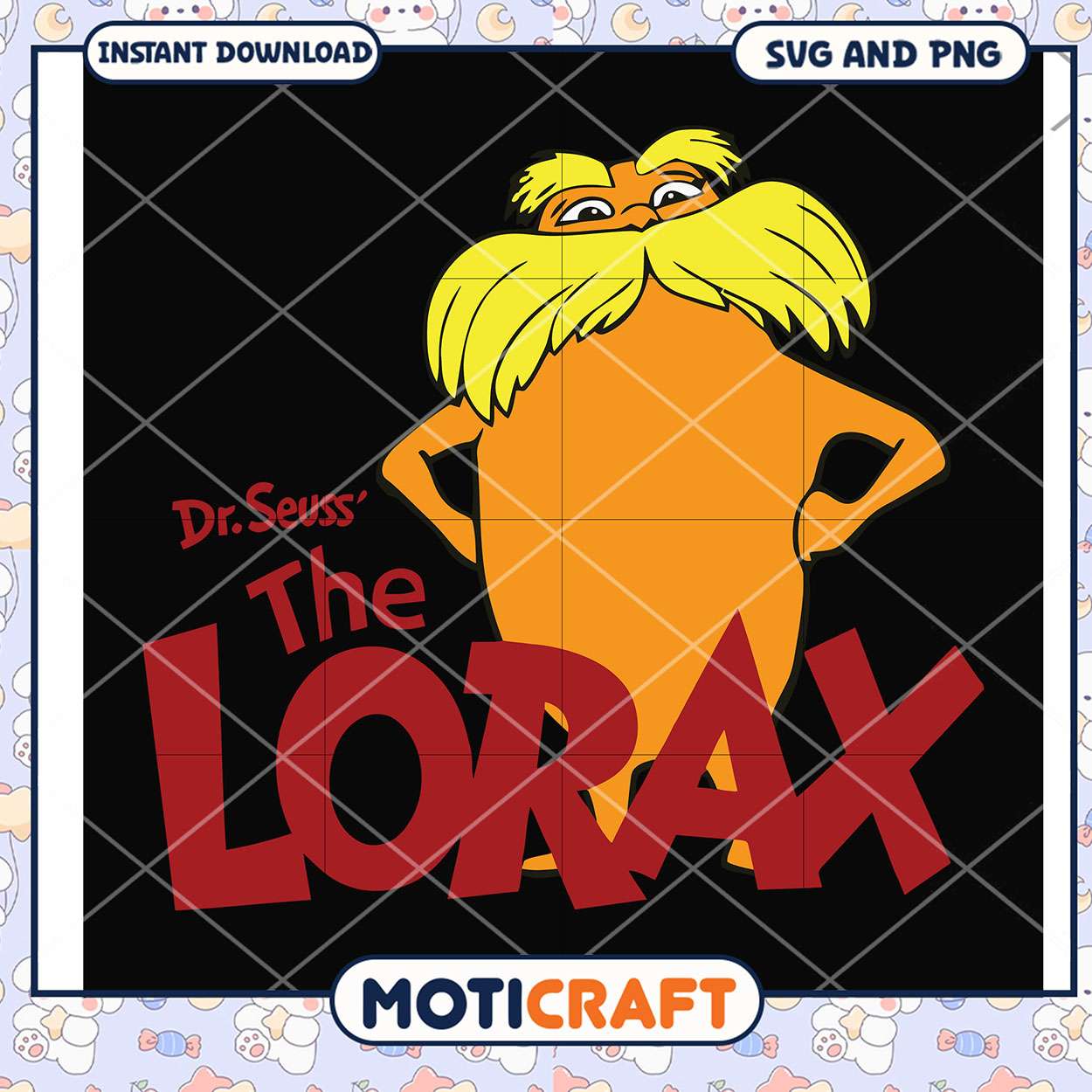 Dr Seuss The Lorax SVG Art Download, Fun Colorful Character Design Dr Seuss The Lorax SVG Art Download, Fun Colorful Character Design