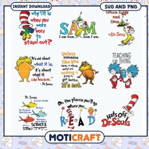Dr Seuss SVG Collection, Inspirational Quotes and Fun Designs