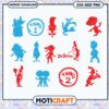 Dr Seuss SVG and PNG collection, colorful character silhouettes design 1 Dr Seuss SVG and PNG collection, colorful character silhouettes design