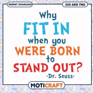 Dr Seuss Quote on Individuality and Self Acceptance, Instant Download SVG PNG