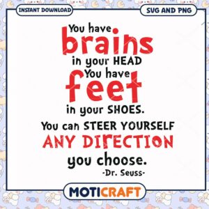 Dr Seuss quote graphic, instant download SVG and PNG design