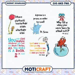 Dr Seuss Quote Art Instant Download, Fun SVG and PNG Designs