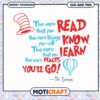 Dr Seuss quote about reading, learn and explore with design
