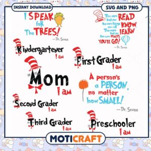 Dr Seuss Inspired Quotes for Kids, Instant Download SVG PNG Designs