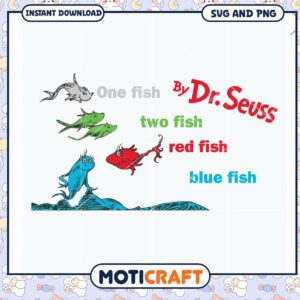 Dr Seuss fish illustration for kids