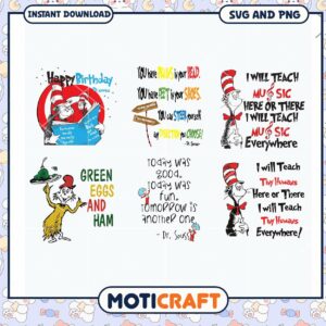 Dr Seuss Birthday SVG Happy Birthday Art , Fun Party Decorations Ideas