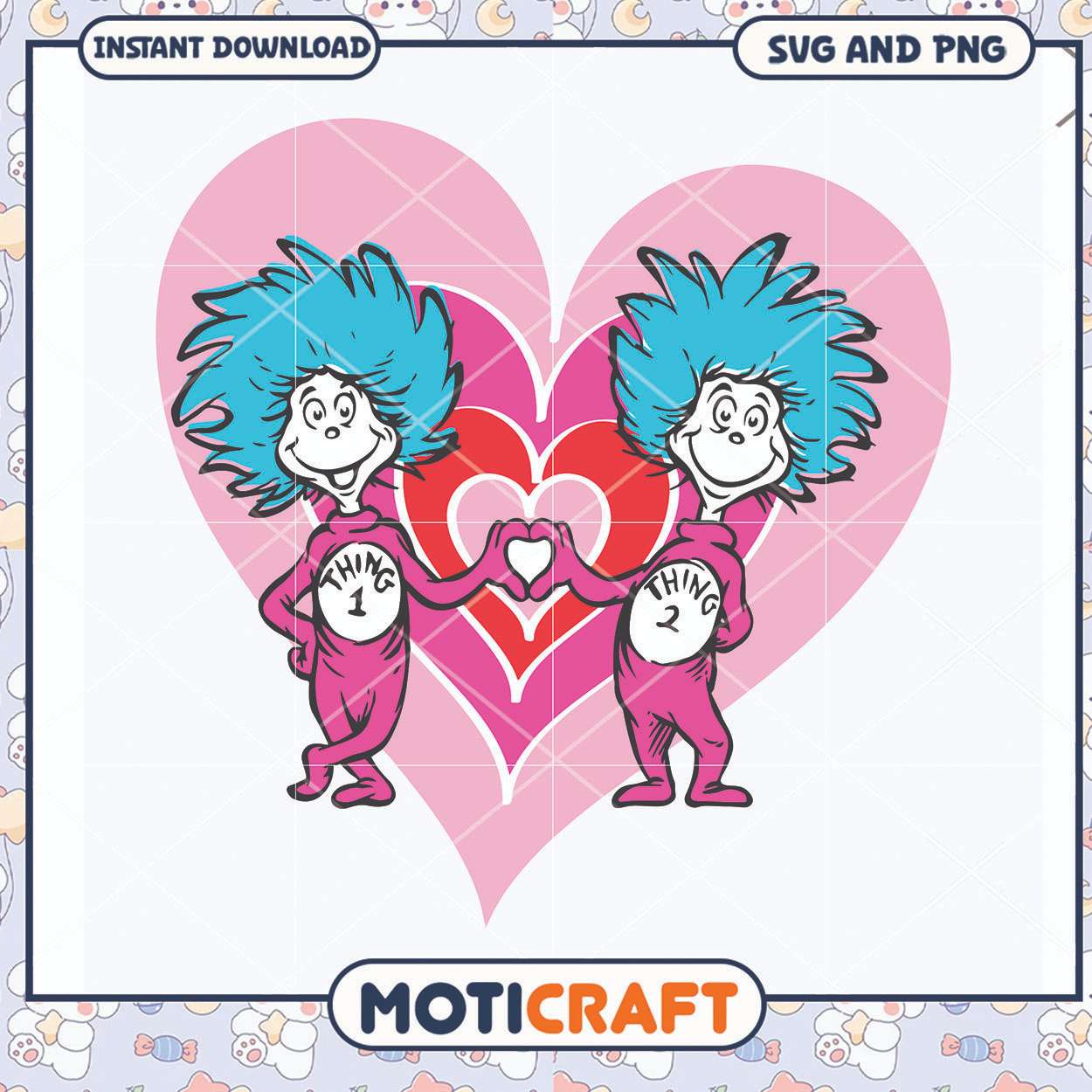 Cute Things Holding Heart Design, Perfect for Valentine Gifts Cute Things Holding Heart Design, Perfect for Valentine Gifts