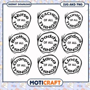 Custom SVG and PNG Designs for Family Roles