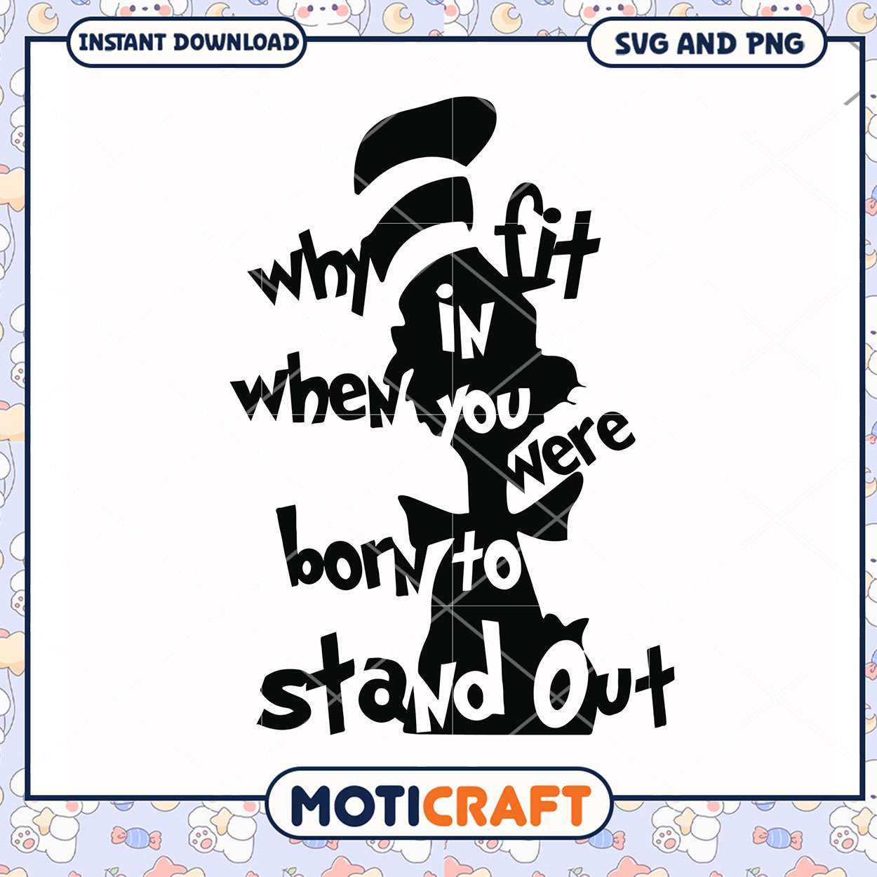 Creative Cat in the Hat Quote SVG, Perfect for Unique Designs Creative Cat in the Hat Quote SVG, Perfect for Unique Designs