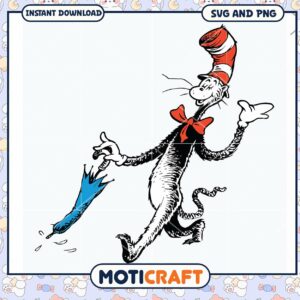 Cat in the Hat with Umbrella SVG Image, perfect for fun projects
