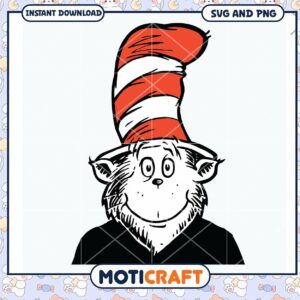 Cat in the Hat SVG design, perfect for kids crafts and decor