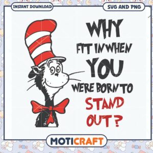 Cat in the Hat quote design for unique decor, perfect for gifts