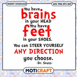 Dr Seuss Inspirational Quote PNG Wall Art Download