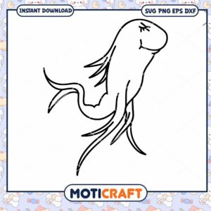 Cute Cartoon Aquatic Creature PNG Digital Download Art