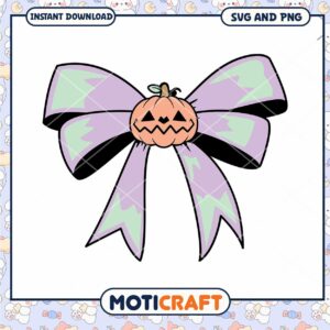 Halloween Pumpkin Bow SVG PNG Instant Download