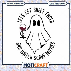 Funny Ghost Wine SVG for Halloween Movie Night Decor