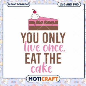 Eat the Cake SVG You Only Live Once Design
