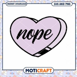 Cute Nope Heart SVG File for Crafting and Design Projects