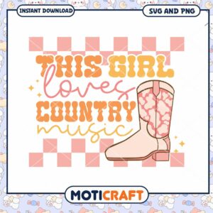 Country Music Girl SVG Cut File