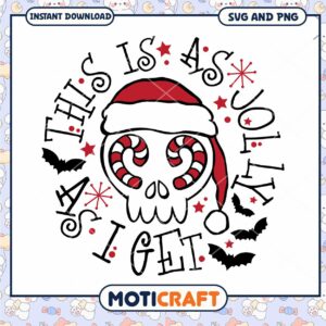 Christmas Skull SVG This is as Jolly as I Get