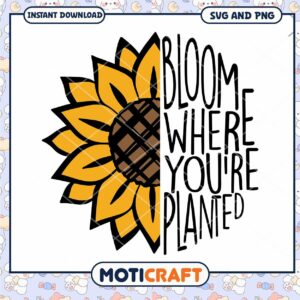 Sunflower SVG Bloom Where Youre Planted