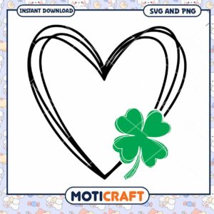 St Patricks Day Heart SVG PNG Cut File