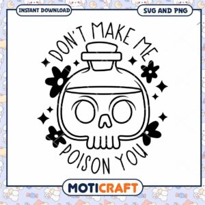 Skull Poison Bottle SVG PNG Cut File