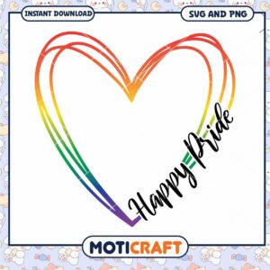 Rainbow Heart Happy Pride SVG PNG