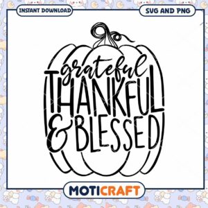 Pumpkin SVG Grateful Thankful Blessed