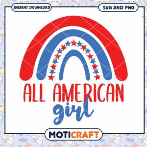 Patriotic Rainbow All American Girl SVG