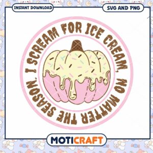 Ice Cream Pumpkin SVG PNG Download
