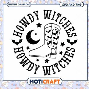 Howdy Witches SVG Halloween Boot Design