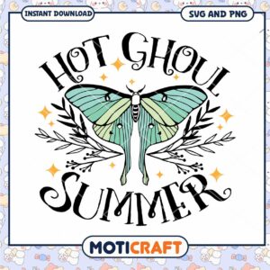 Hot Ghoul Summer SVG PNG Moth Design