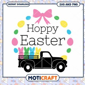 Hoppy Easter Truck SVG PNG Cut File