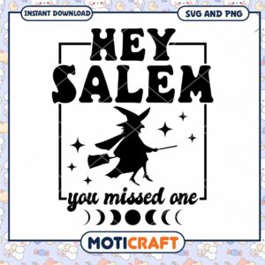 Hey Salem Witch SVG Halloween Design