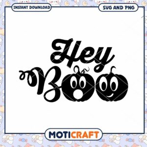 Hey Boo SVG Pumpkin Halloween Cut File