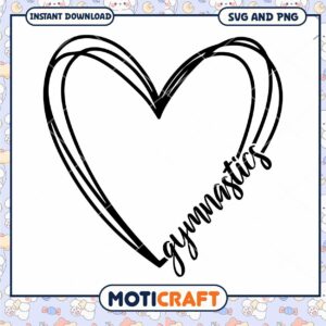 Gymnastics Heart SVG PNG Cut File